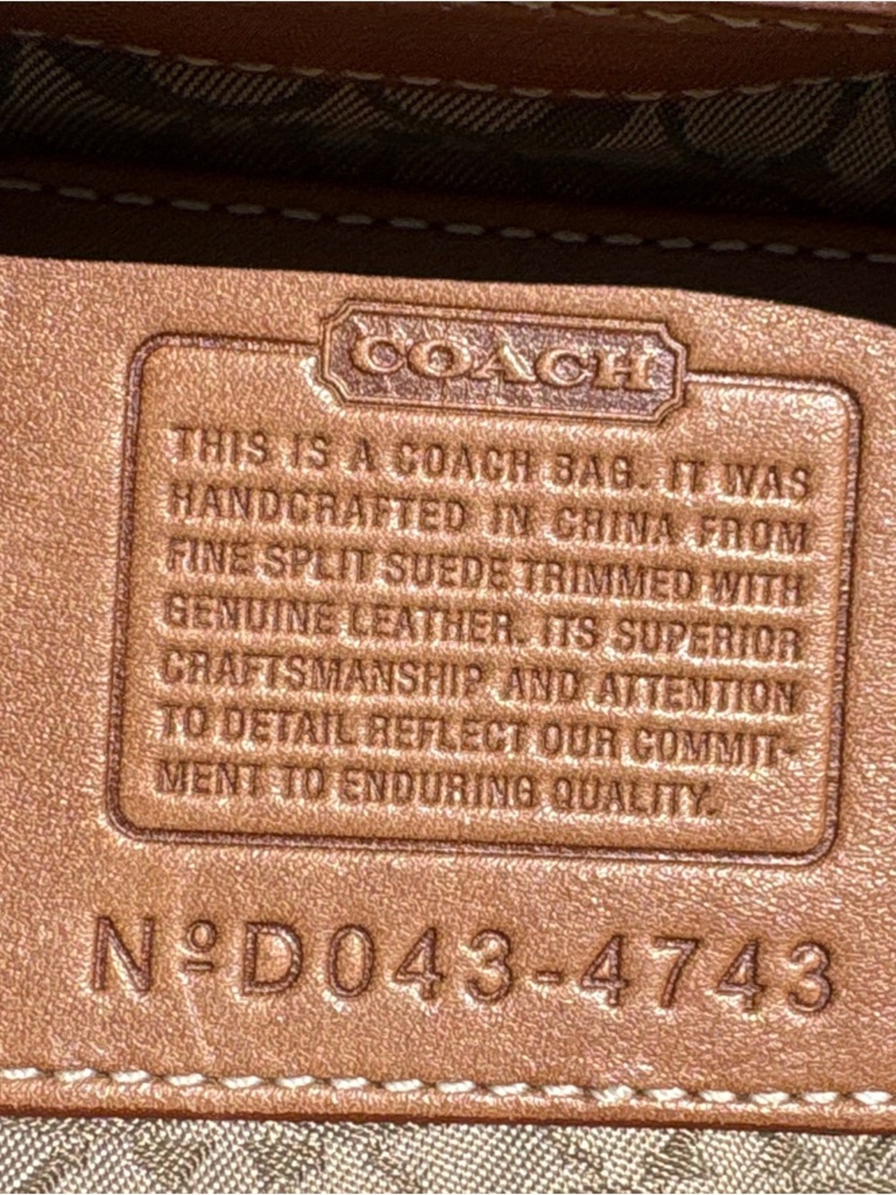 Coach Vintage 2004 Y2K Soho Crossbody Tan Suede with Brown Leather Trim 4743 - Picture 5 of 10